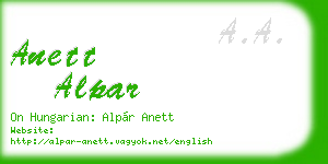 anett alpar business card